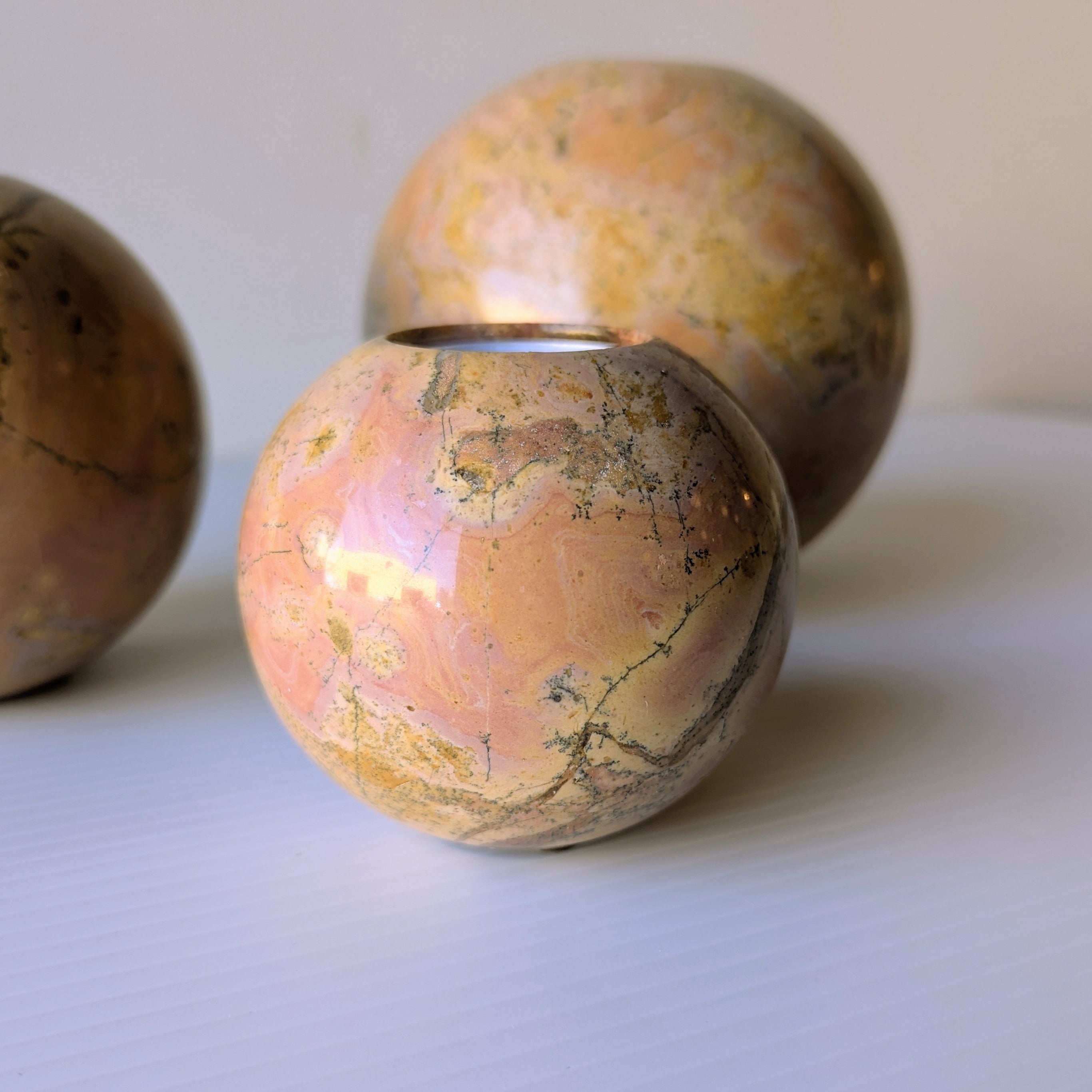 Marble Candle Holders, set of 3