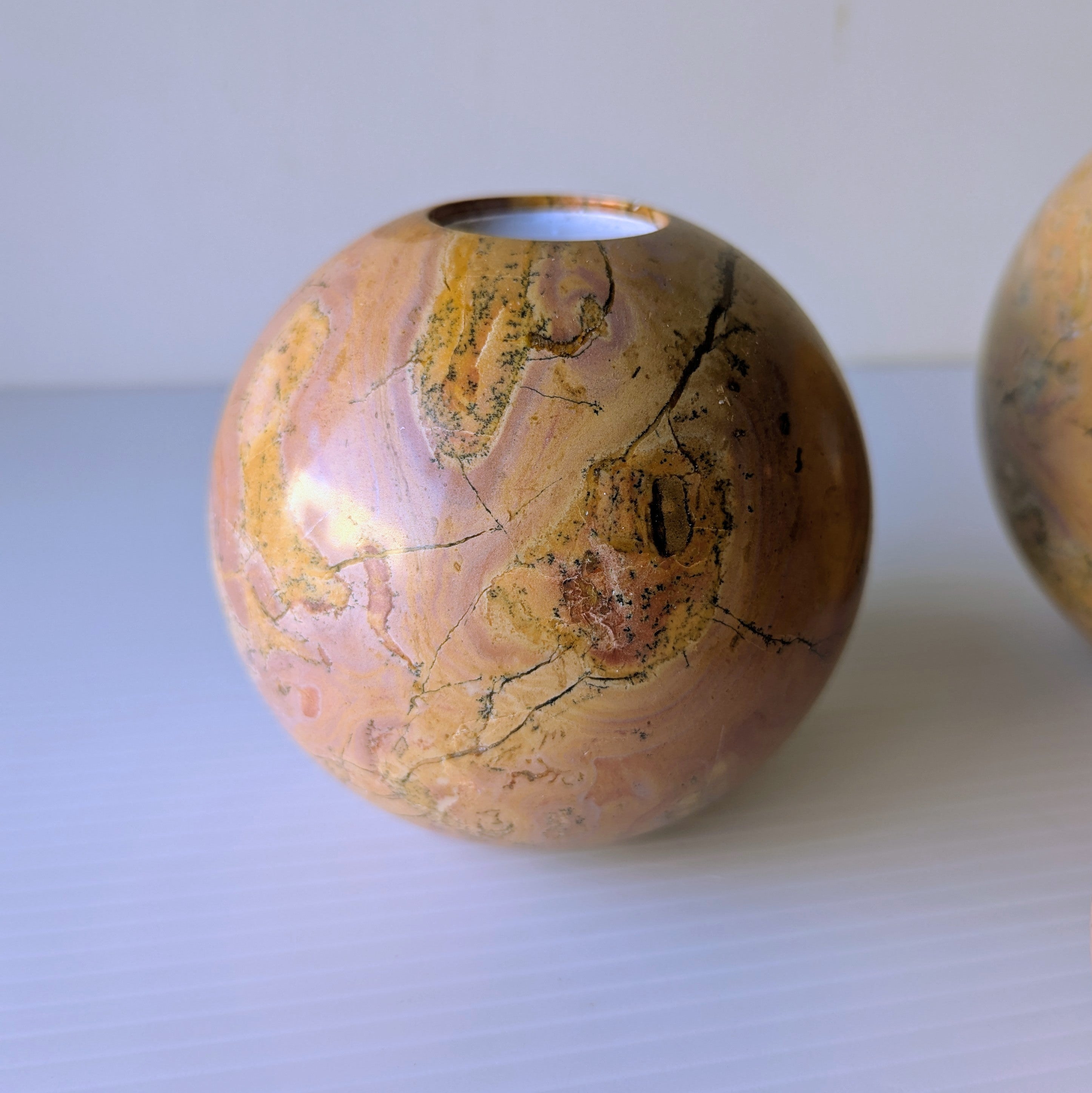 Marble Candle Holders, set of 3