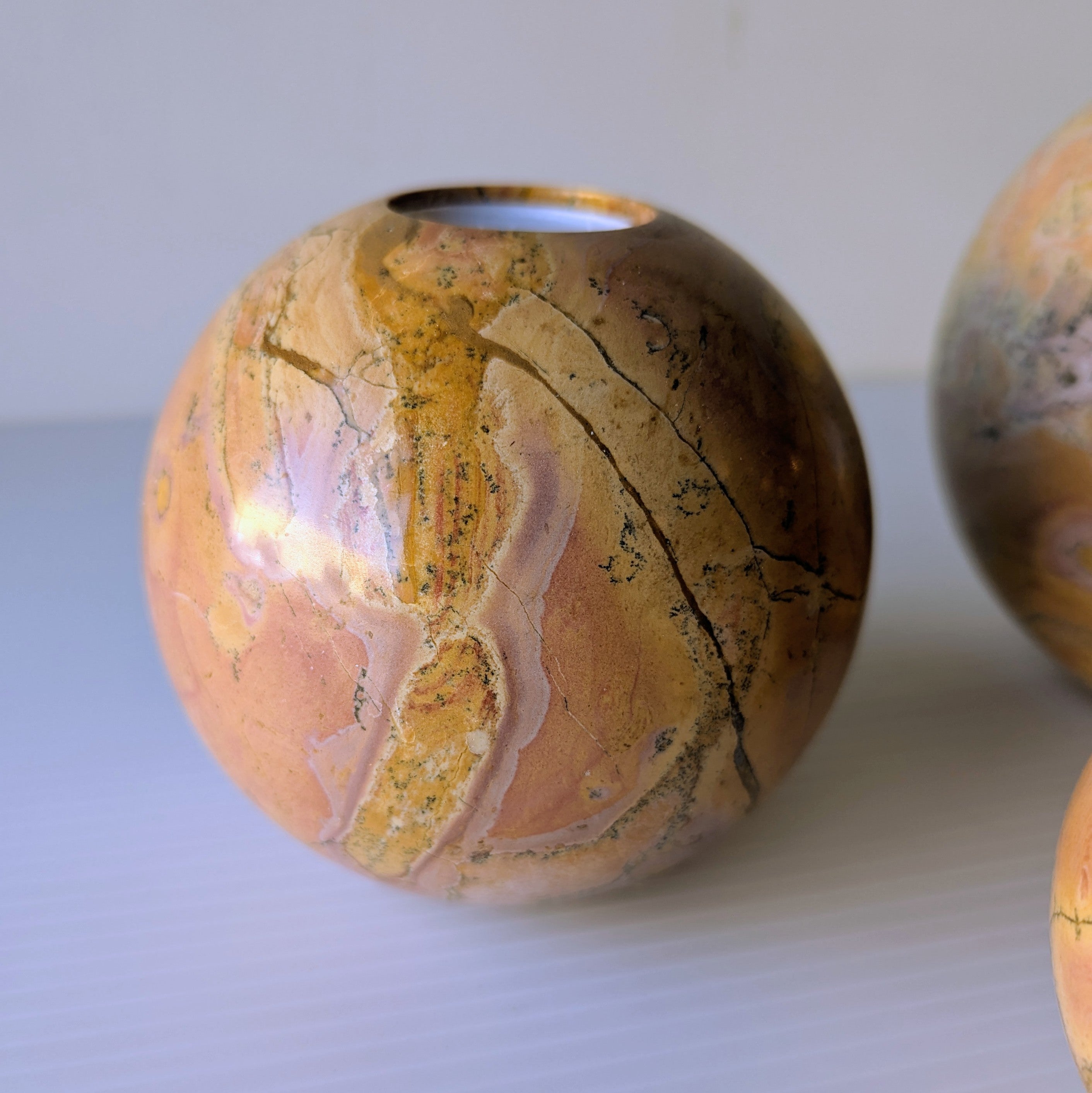 Marble Candle Holders, set of 3