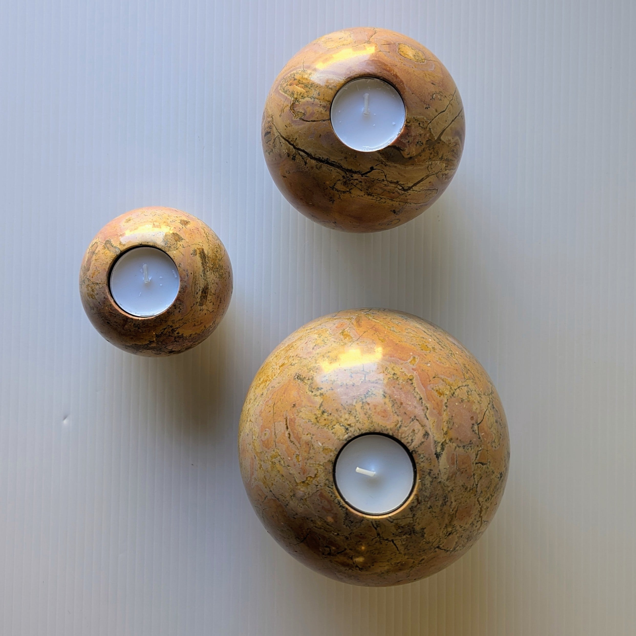 Marble Candle Holders, set of 3