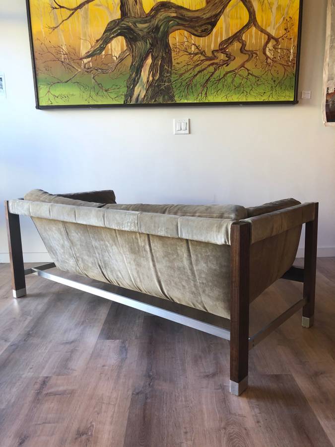 Jack Cartwright Suede Sling Loveseat