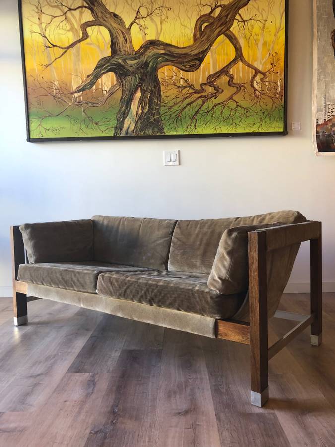 Jack Cartwright Suede Sling Loveseat