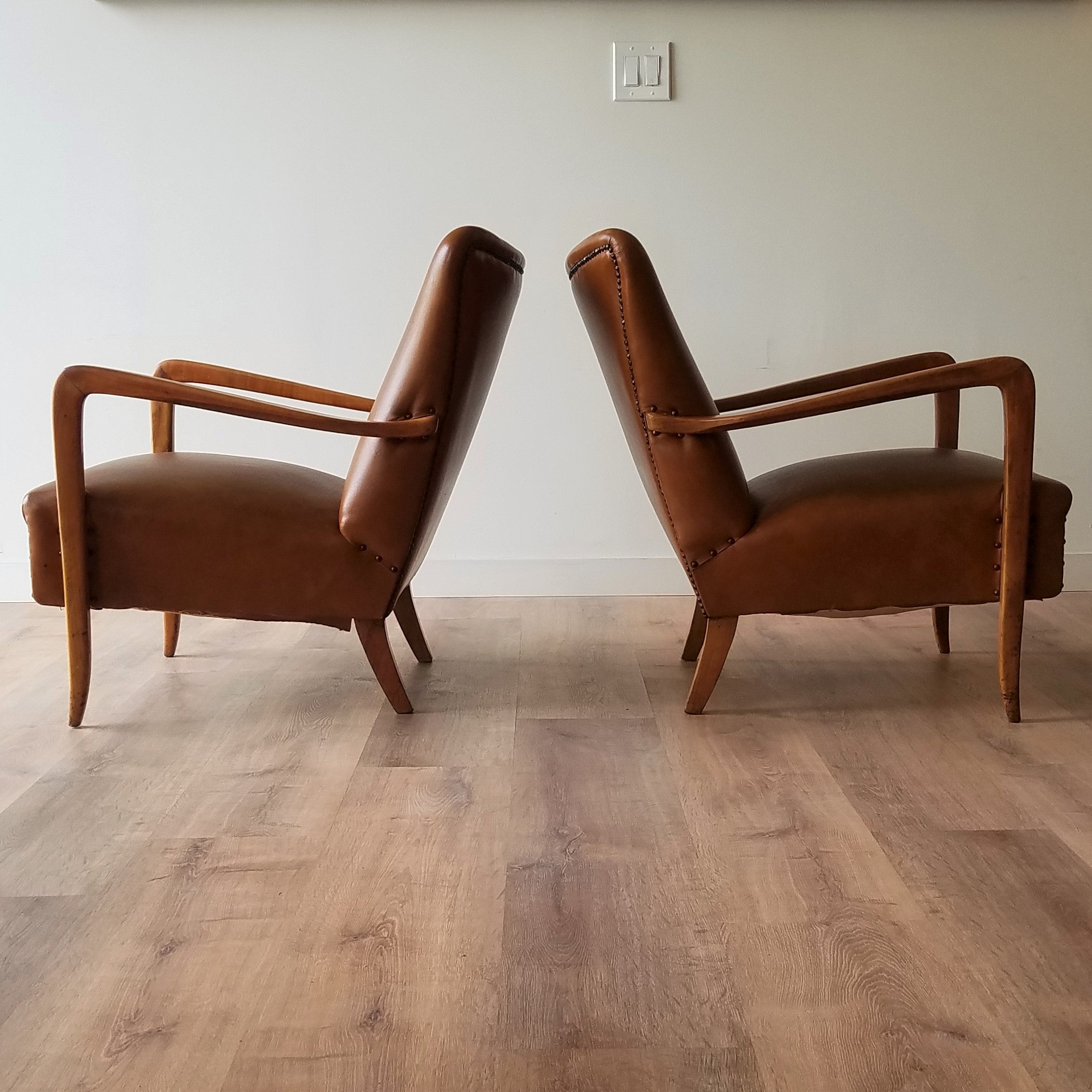 Italian Leather Lounge Chairs