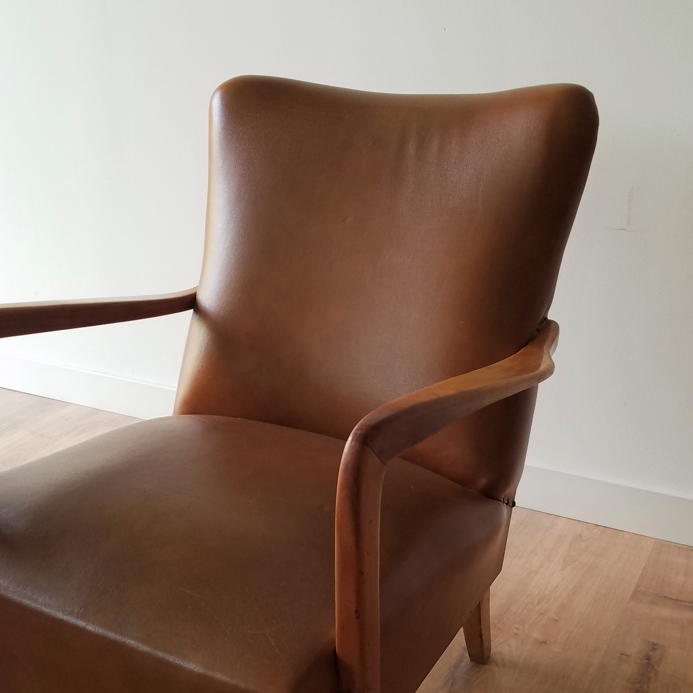 Italian Leather Lounge Chairs
