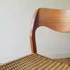 Detail view of a  Mid-Century Modern Dining Chair (Model 71) designed by Niels Moller. Find this and other vintage Danish Modern furniture at SPARKLEBARN in Ballard.