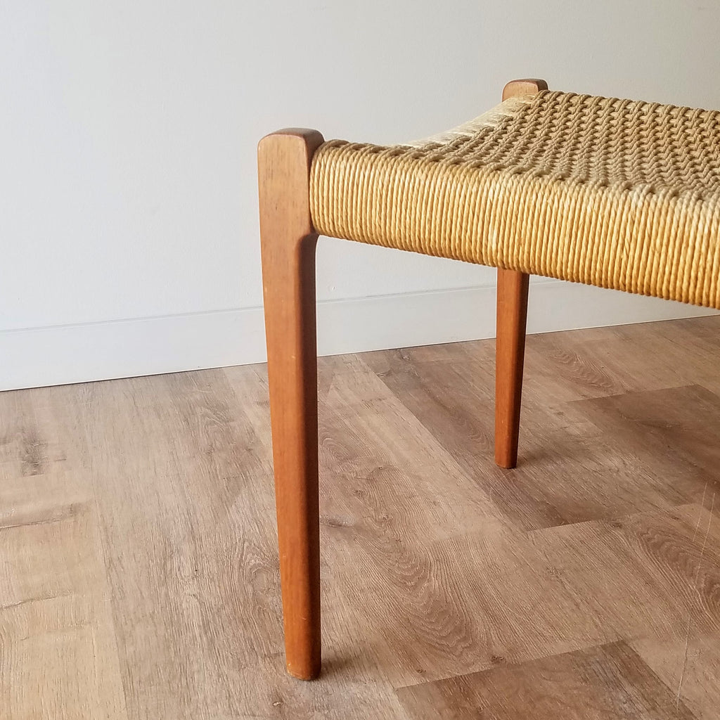 Detail View of a  Mid-Century Modern Dining Chairs (Model 71) designed by Niels Moller. Find this and other Danish Modern furniture at SPARKLEBARN in Ballard.