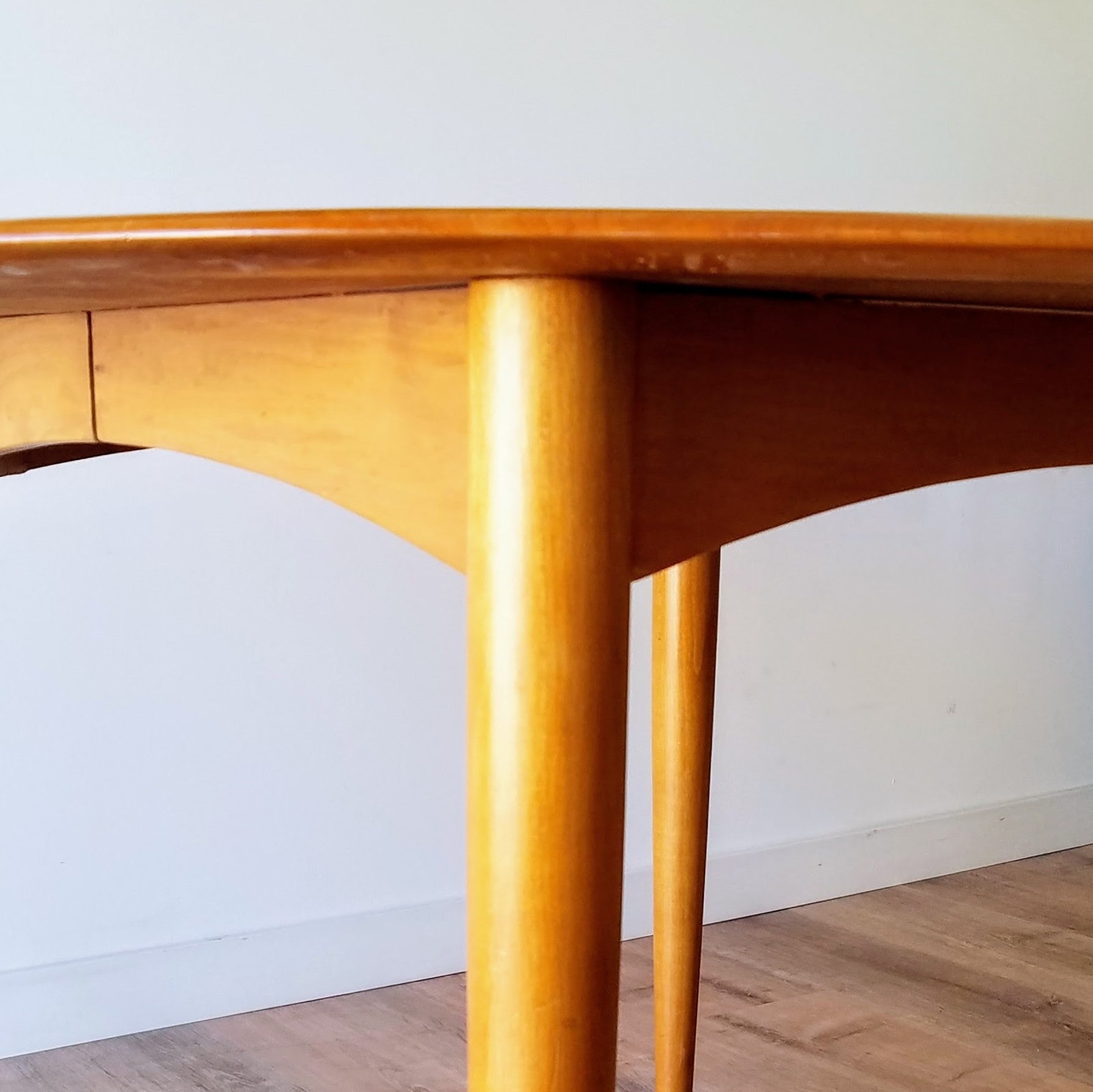 MCM Maple Round Dining Table