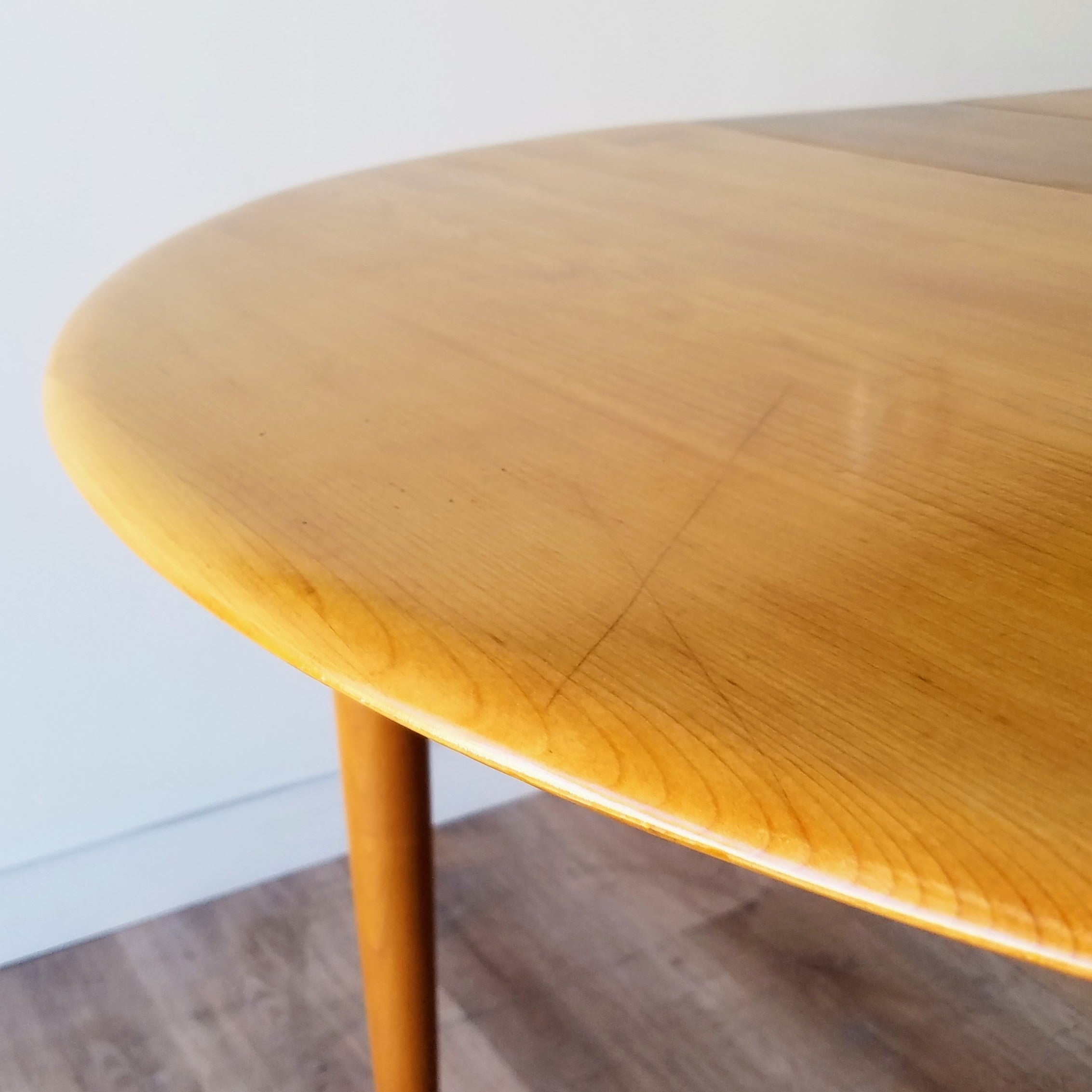 MCM Maple Round Dining Table