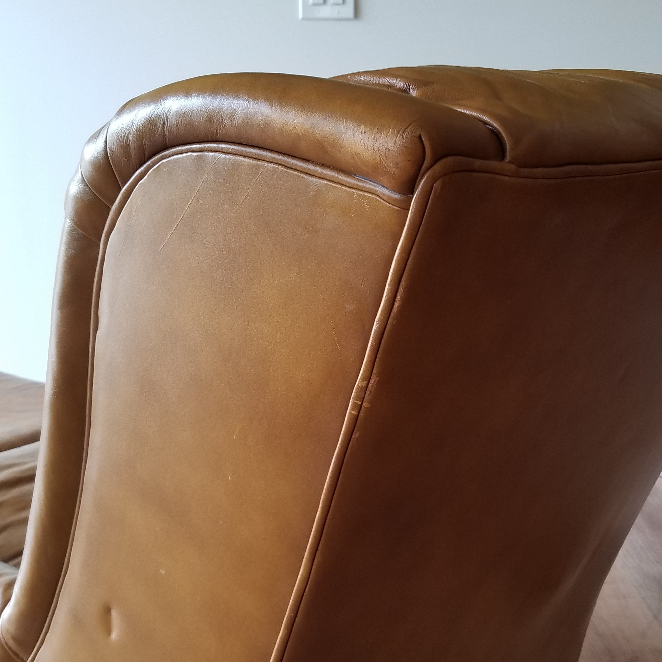 Drexel Heritage Leather Chair + Ottoman