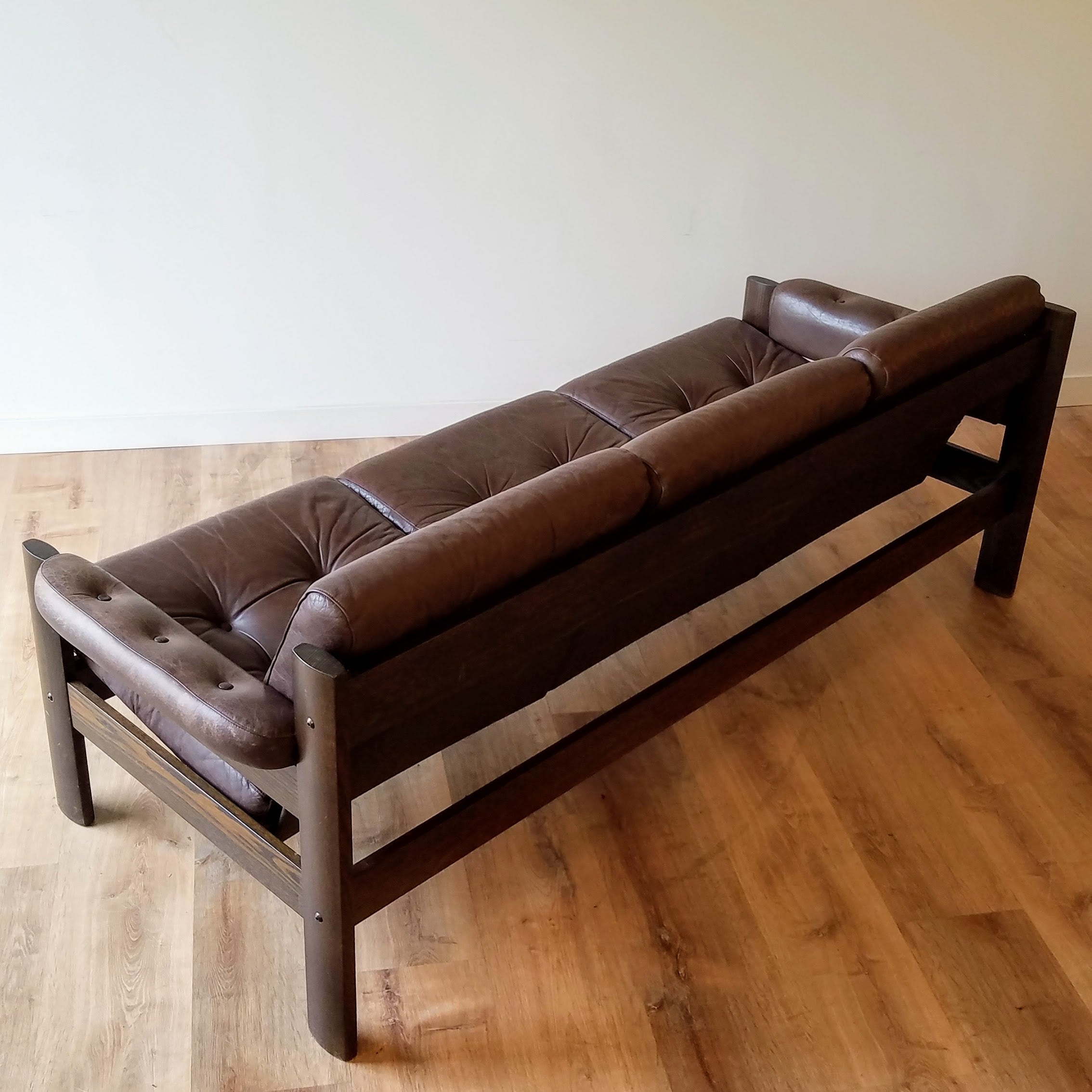 Ekornes Tufted Leather Sofa