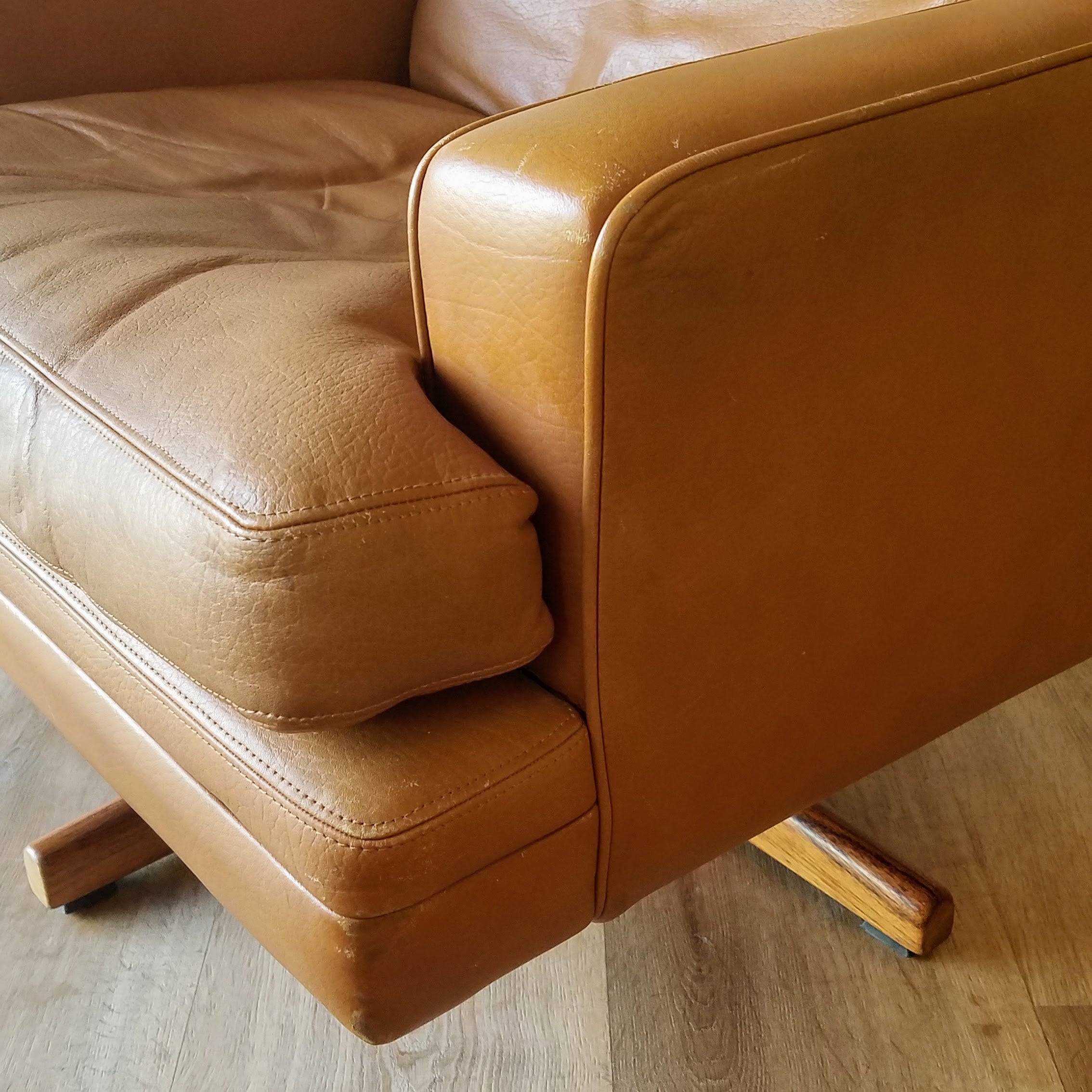 Fredrik A. Kayser Leather Recliner and Ottoman