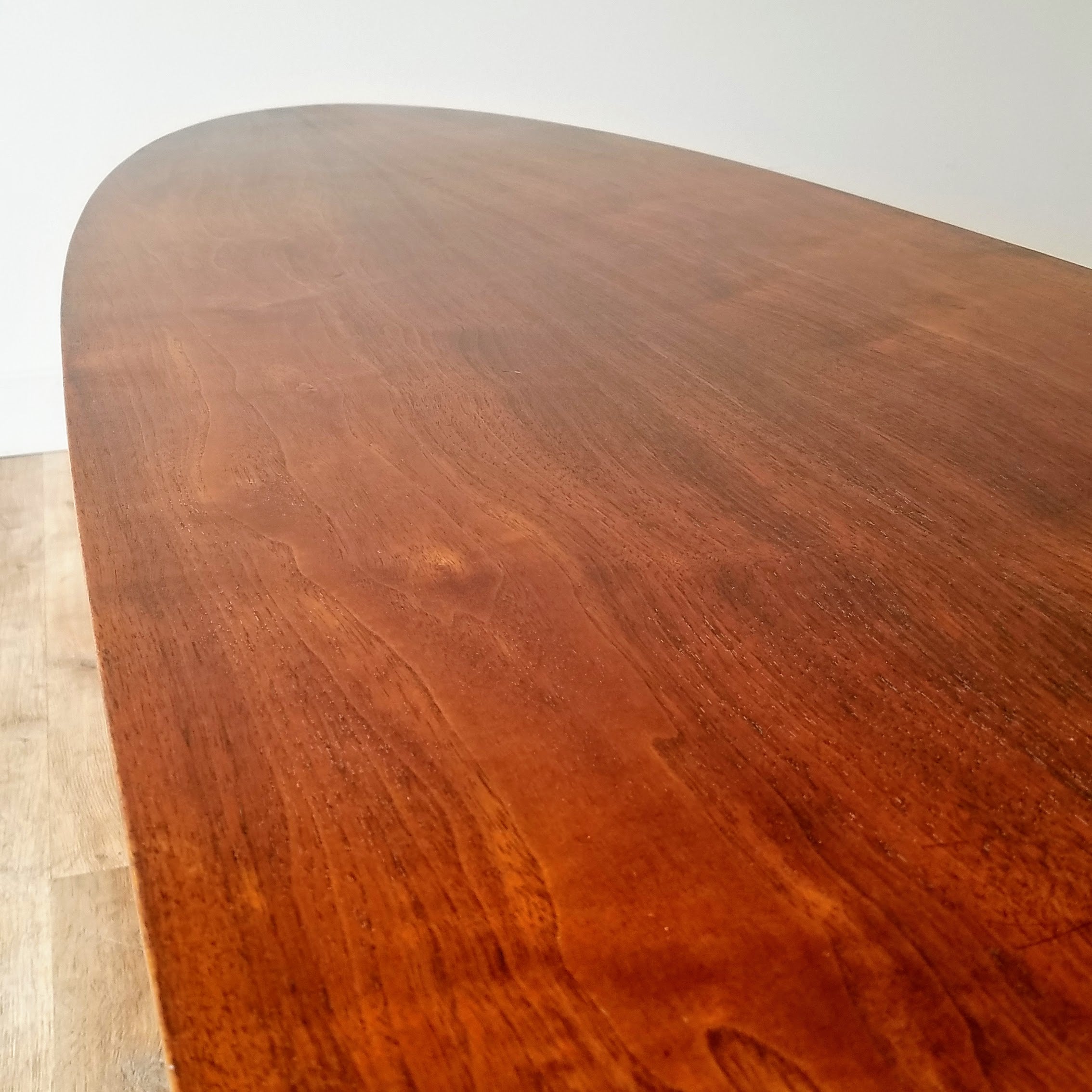 Lane 'Award' Surfboard Coffee Table with Woven Lower Shelf. More Vintage Furniture at SPARKLEBARN in Seattle, WA in Ballard.