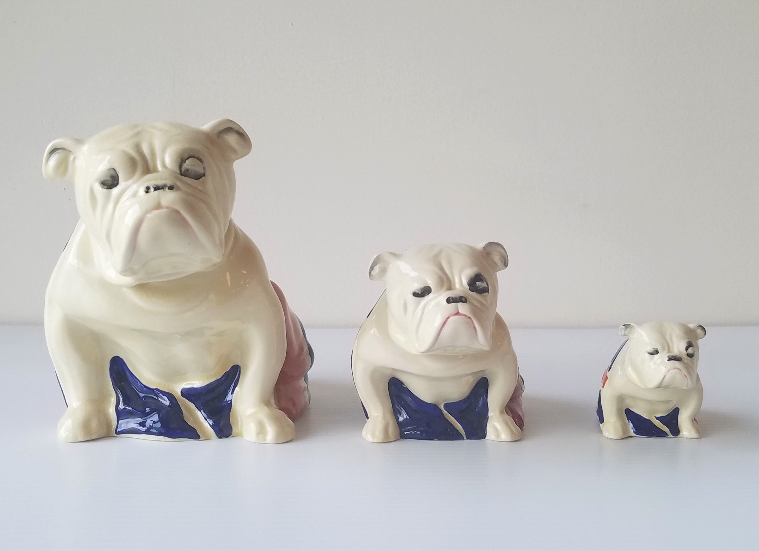 Royal Doulton Winston Churchill English Bulldogs - set of 3