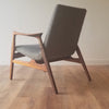 Back Quarter view of Danish Mid-Century Modern Arne Hovmand-Olsen Easy Lounge Chair (model 240) in Seattle, Washington.