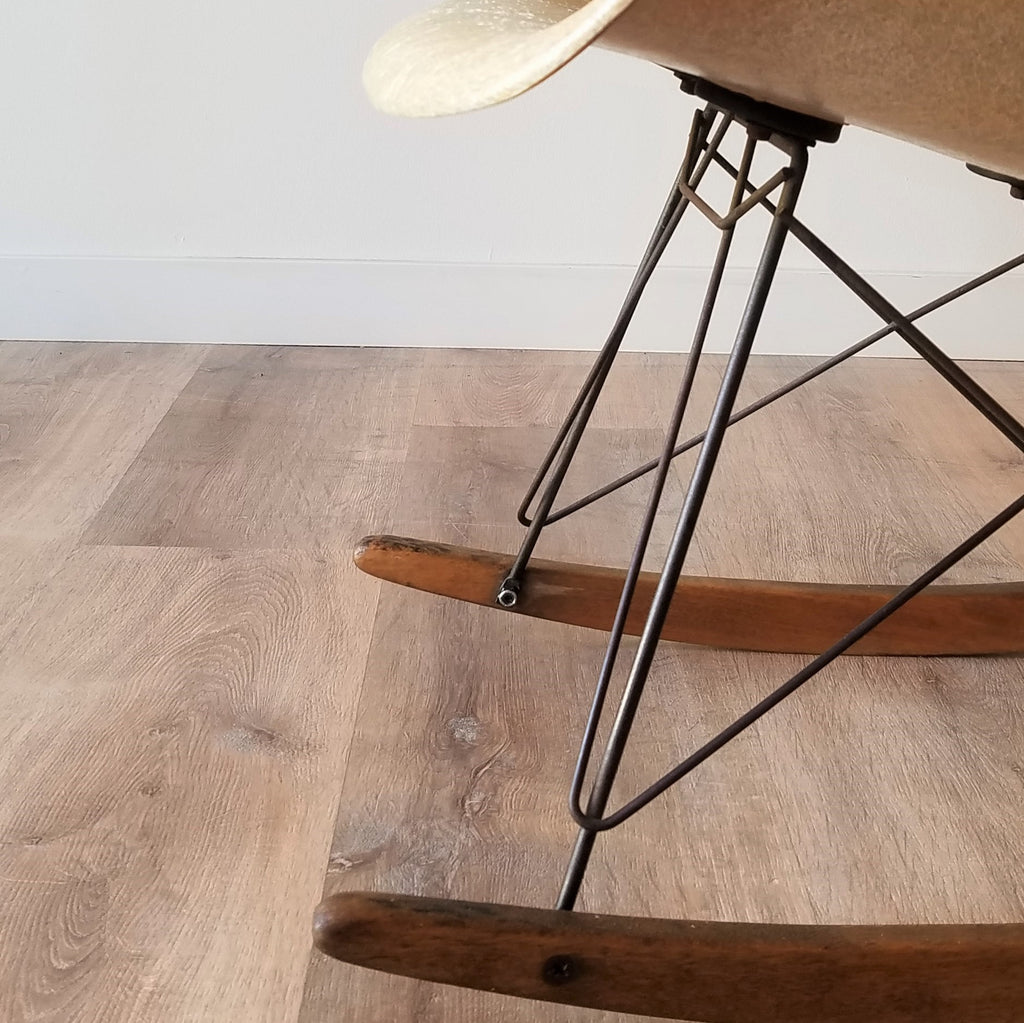 Detail View of American Mid-Century Modern 1960s RAR Rocker by Charles and Ray Eames in Seattle, Washington.