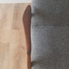 Detail view of Danish Mid-Century Modern Arne Hovmand-Olsen Easy Lounge Chair (model 240) in Seattle, Washington.