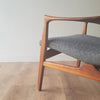Detail View of Danish Mid-Century Modern Arne Hovmand-Olsen Easy Lounge Chair (model 240) in Seattle, Washington.