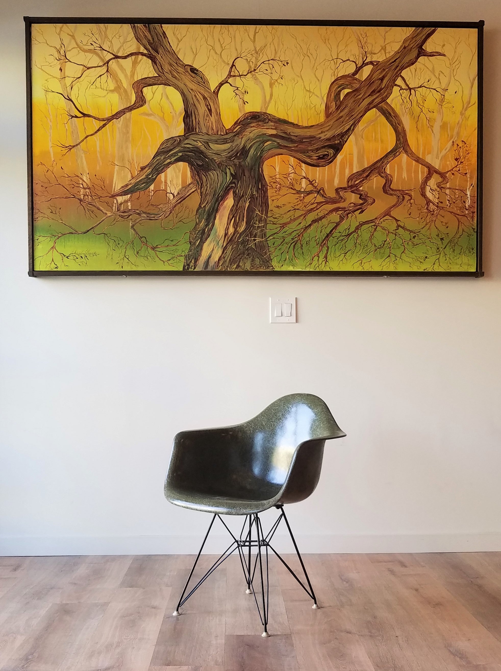 Eames Olive Green DAR Eiffel Chair