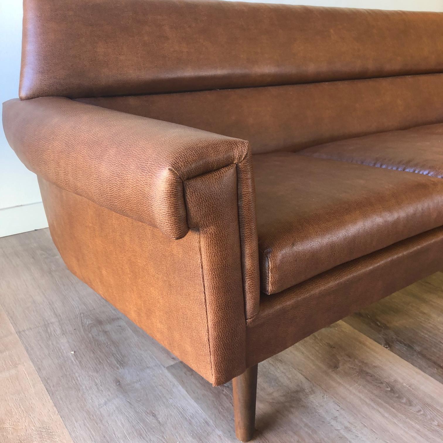 Danish Modern Leather Sofa