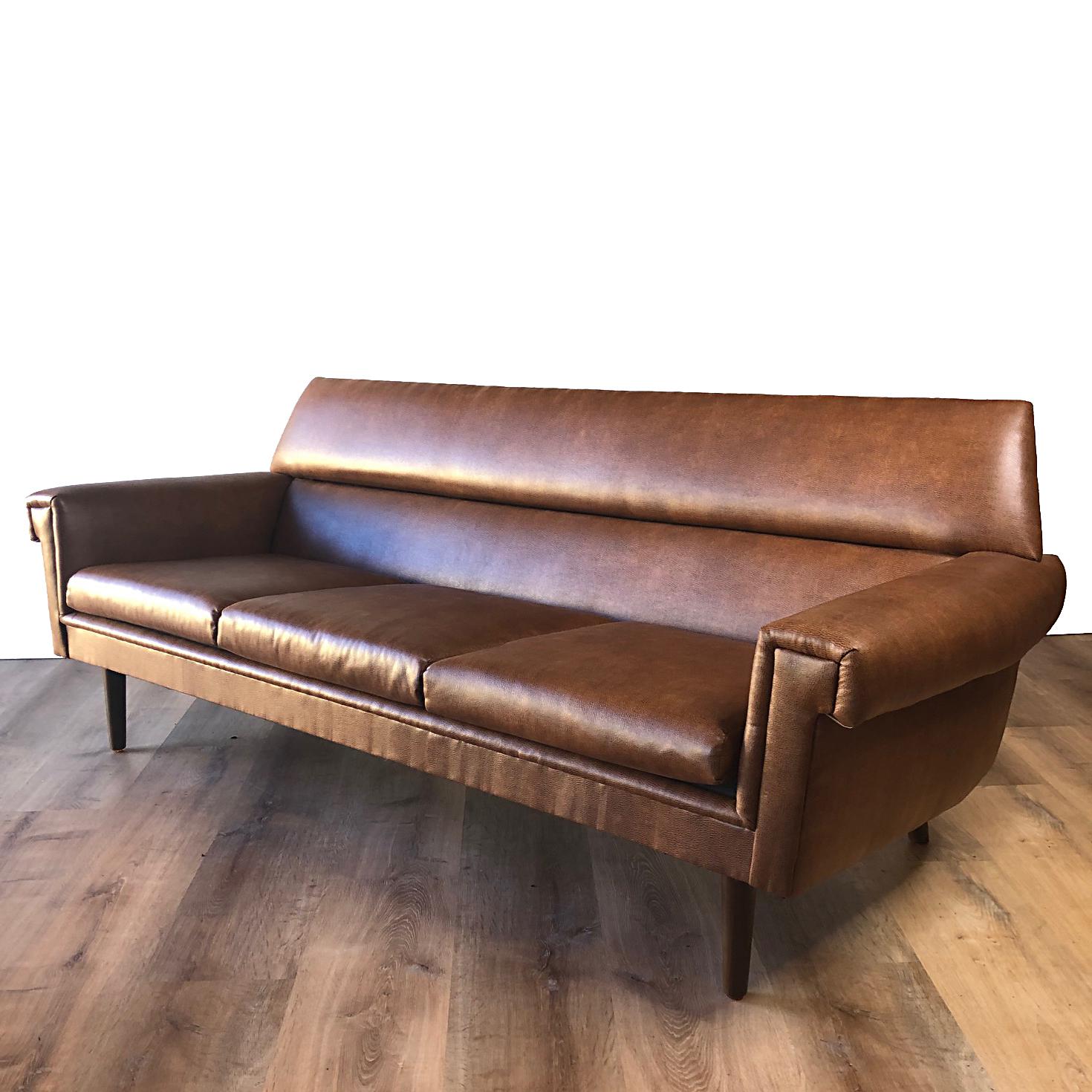 Danish Modern Leather Sofa