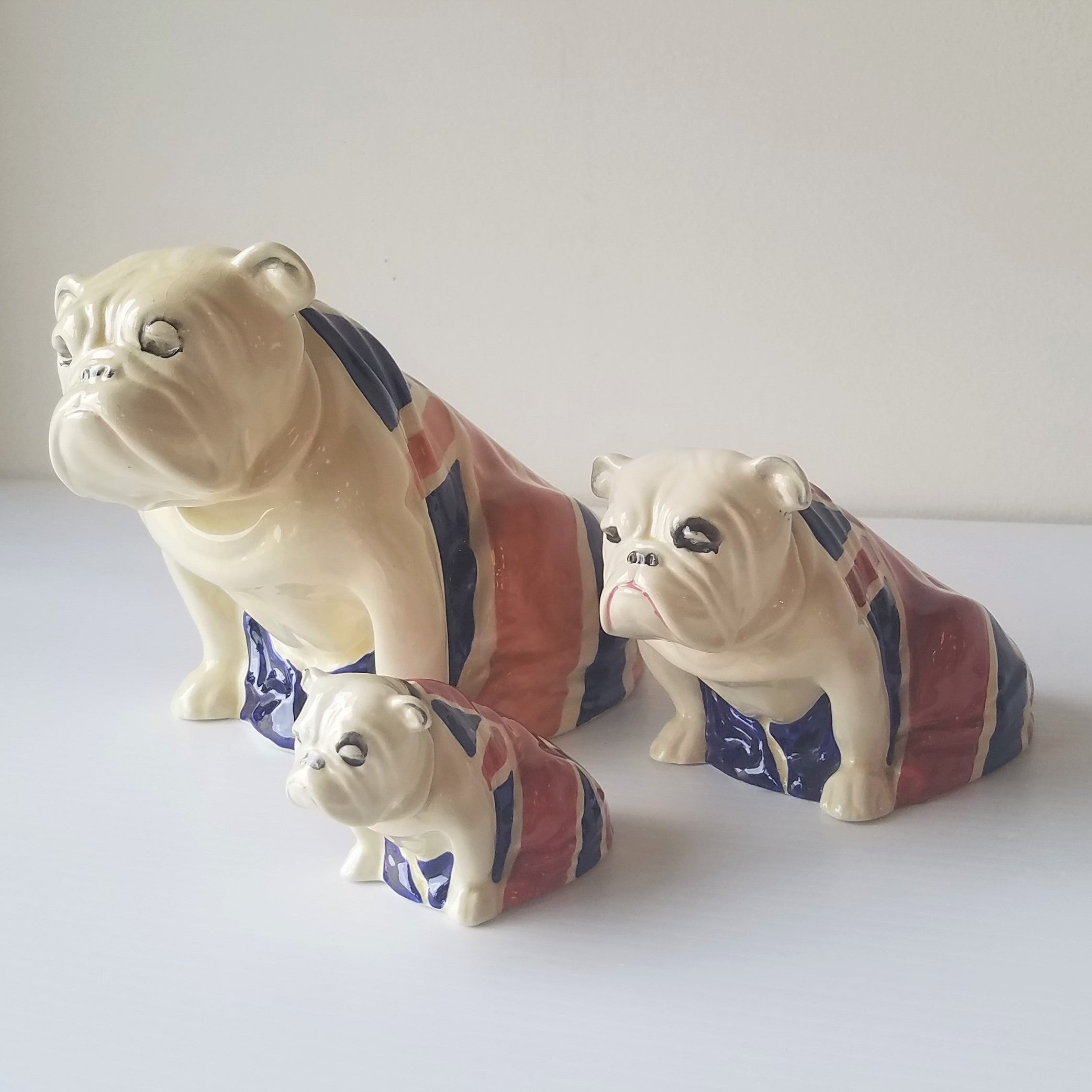 Royal Doulton Winston Churchill English Bulldogs - set of 3