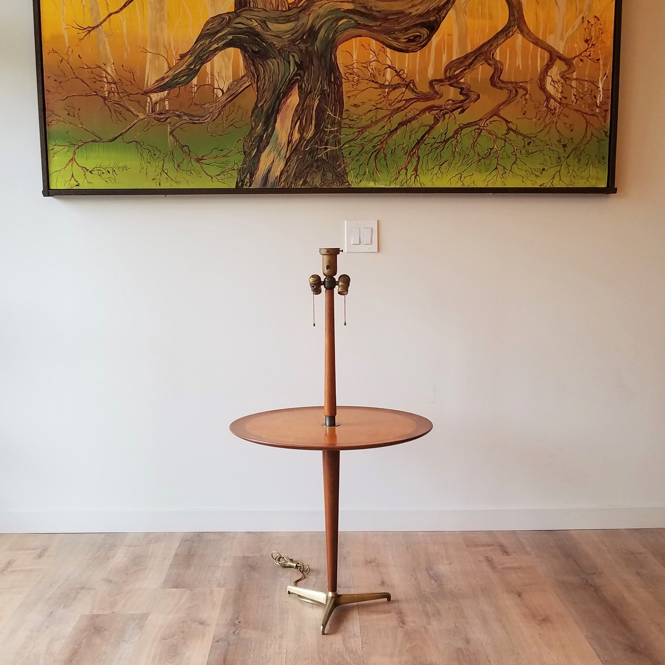 Edward Wormley Snack Table/Floor Lamp Model 5410